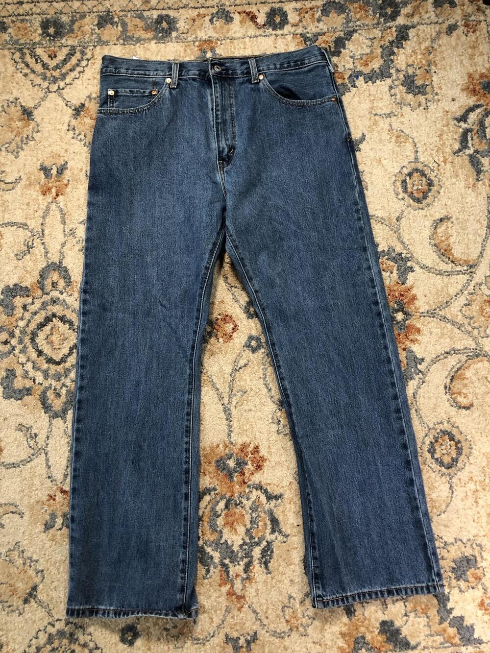 Levis 517 Jeans Mens 38x32 Blue Medium Wash Slim Bootcut Denim Pants Casual